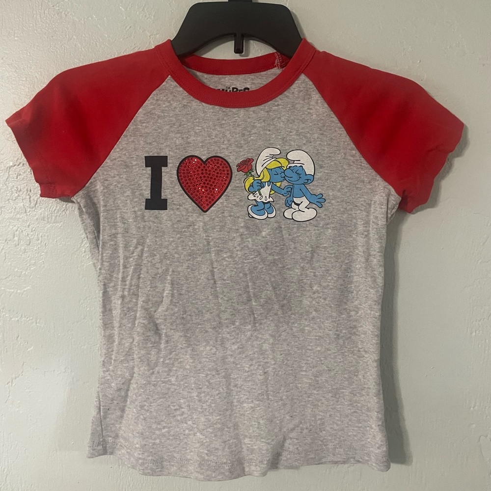 I heart smurfs baby tee